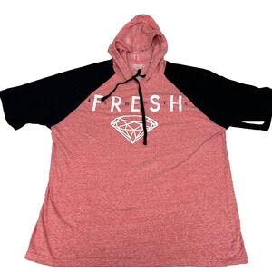 Apostasy Hoodie T Shirt Men XL Red Black Streetwear Hooded Tee